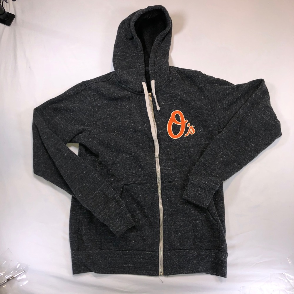 Baltimore Orioles Bella Canvas Zip Hoodie Mens Medium Charcoal MLB Baseball